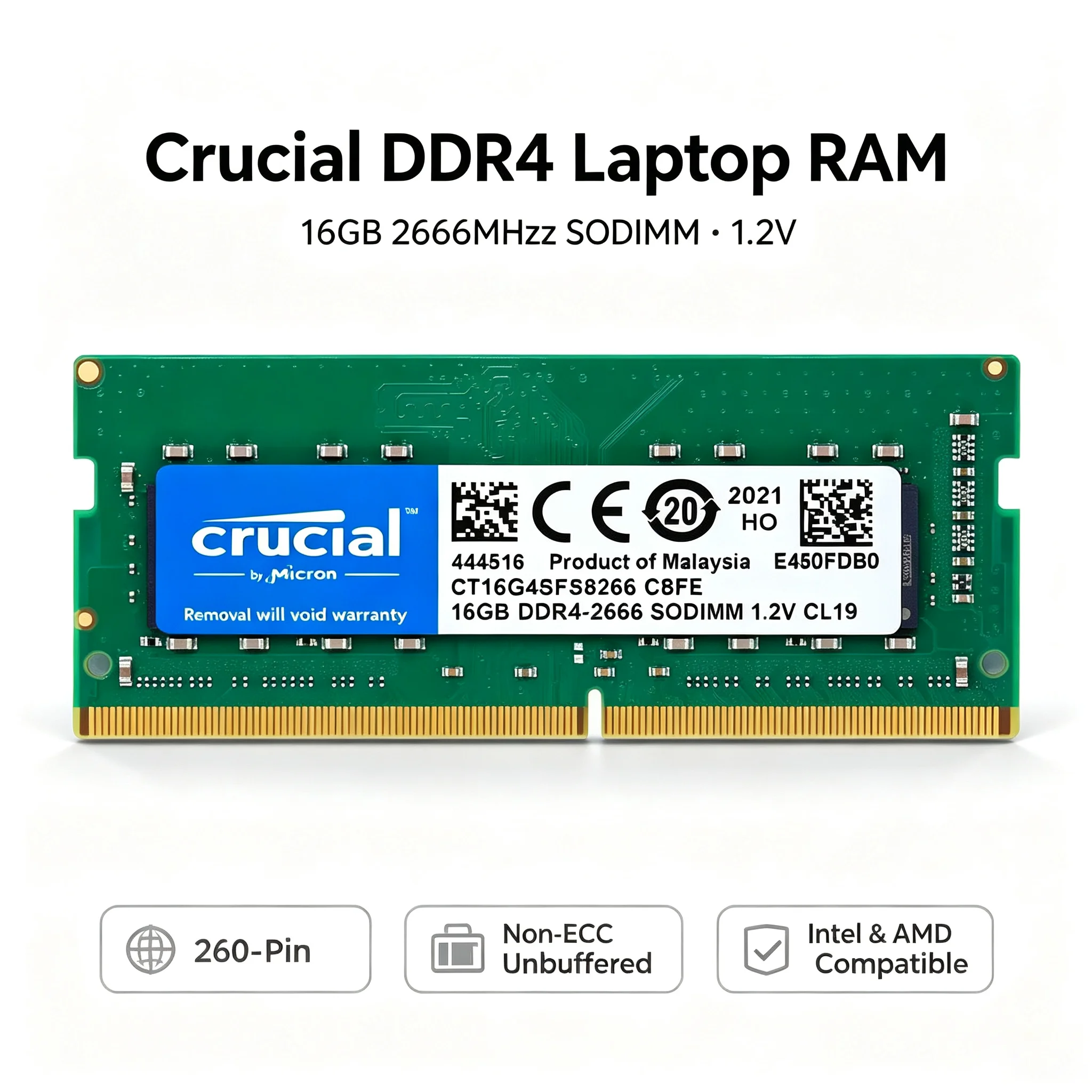 Crucial  1PCS/2PCS DDR4 Laptop - огляд і ціна Ddr4 3200Mhz